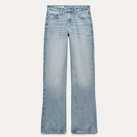 NWT ZARA BACK RIPPED TRF MID-RISE BAGGY JEANS Sz 6 - Picture 2 of 14